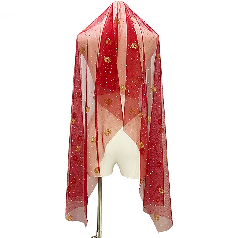 Belly Dance Dance Accessories Headwear Printing Splicing Paillette Women's Performance Training Tulle4