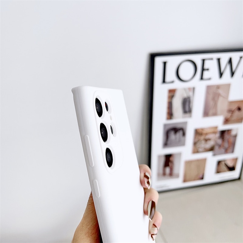 Phone Case For Samsung Galaxy S25 S23 Ultra Plus Silicone Case Bumper Frame Full Body Protective Dustproof Solid Colored TPU4