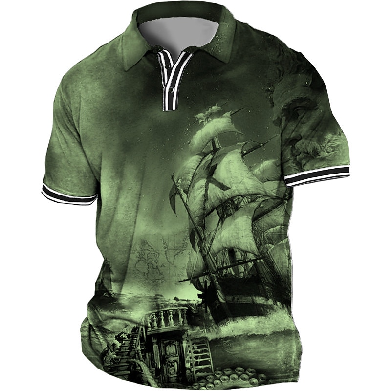 Men's Plus Size Polo Shirt Big and Tall Graphic Prints Turndown Print Short Sleeve Spring & Summer Sports Fashion Streetwear Designer Outdoor Street Tops4