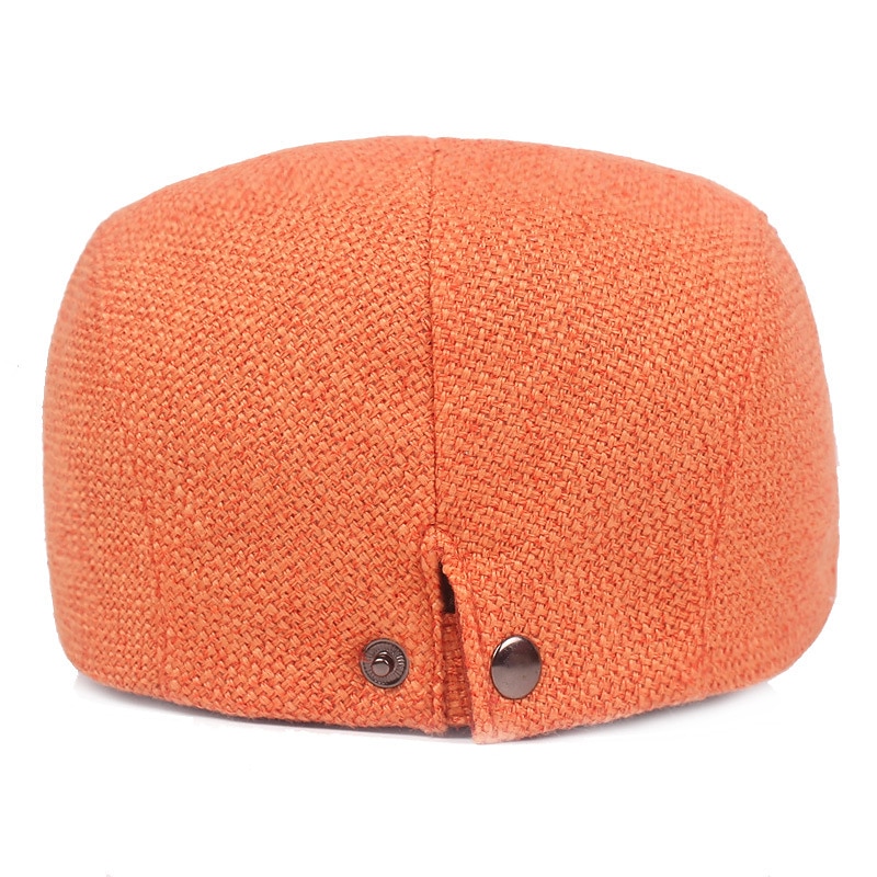 Men's Flat Cap Black Orange Cotton and Linen Streetwear Stylish 1920s Fashion Outdoor Daily Going out Plain Warm4
