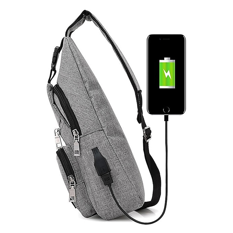 Men's Crossbody Sling Bag with USB Charging Port - Ideal for Travel, Hiking, and Daily Commutes4