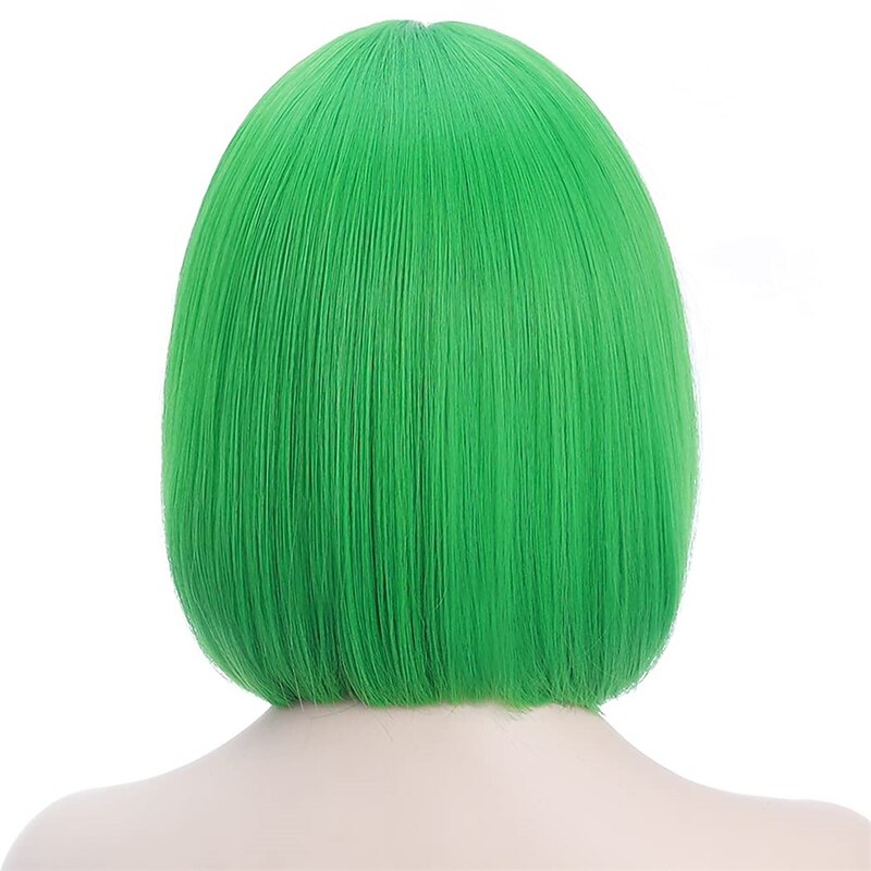 Green Wigs for Women 12'' Short Green Bob Wig with Bangs Natural Soft Green Wig for St Patricks Day Party BU239LGR Halloween Wigs St.Patrick's Day Wigs4