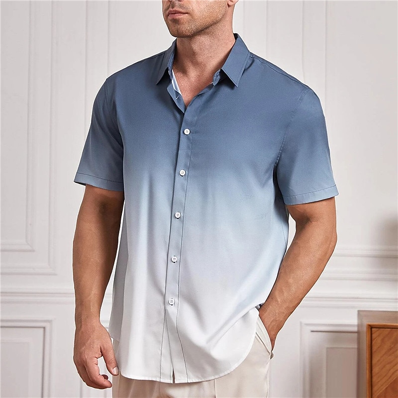 Men's Plus Size Summer Hawaiian Shirt Big and Tall Graphic Prints Turndown Print Short Sleeve Spring & Summer Tropical Fashion Hawaiian Outdoor Street Tops