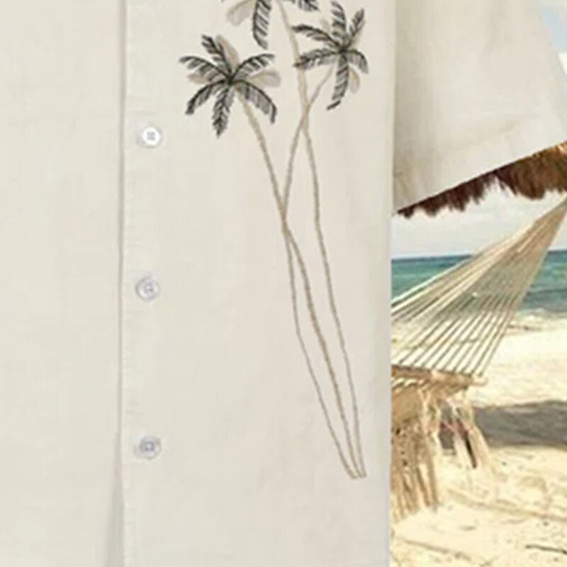 Men's Coconut Tree Tropical Plants Shirt Summer Hawaiian Shirt Aloha Shirt Short Sleeve Shirt Turndown Tropical Fashion Hawaiian Casual Hawaiian Holiday White S M L2