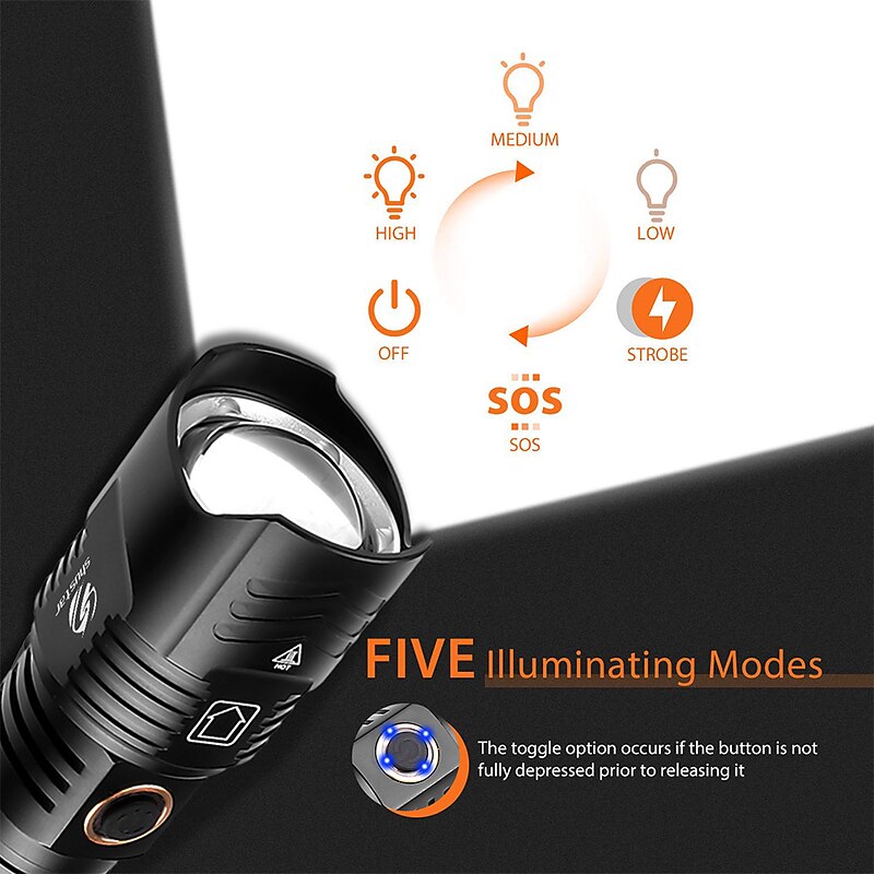LED Flashlight Outdoor Super Bright XHP160 Powerful XHP99 Waterproof Torch USB Rechargeable 18650 Lantern Portable Zoom Camping Light3