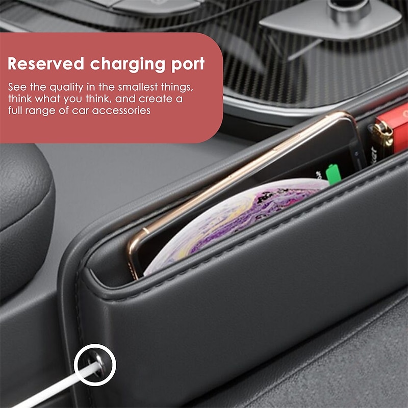 Multifunction Seat Gap Storage Bag For Car Seat Gap Filler With Phone Cup Holder PU Leather Car Interior Crevice Organizers Box4