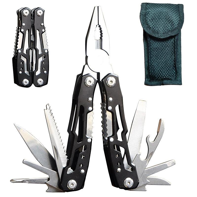 1 Pair Of Stainless Steel Folding Pliers With Screwdriver, Saw, Knife, Bottle Opener For Camping, Tactical, Household Tools2