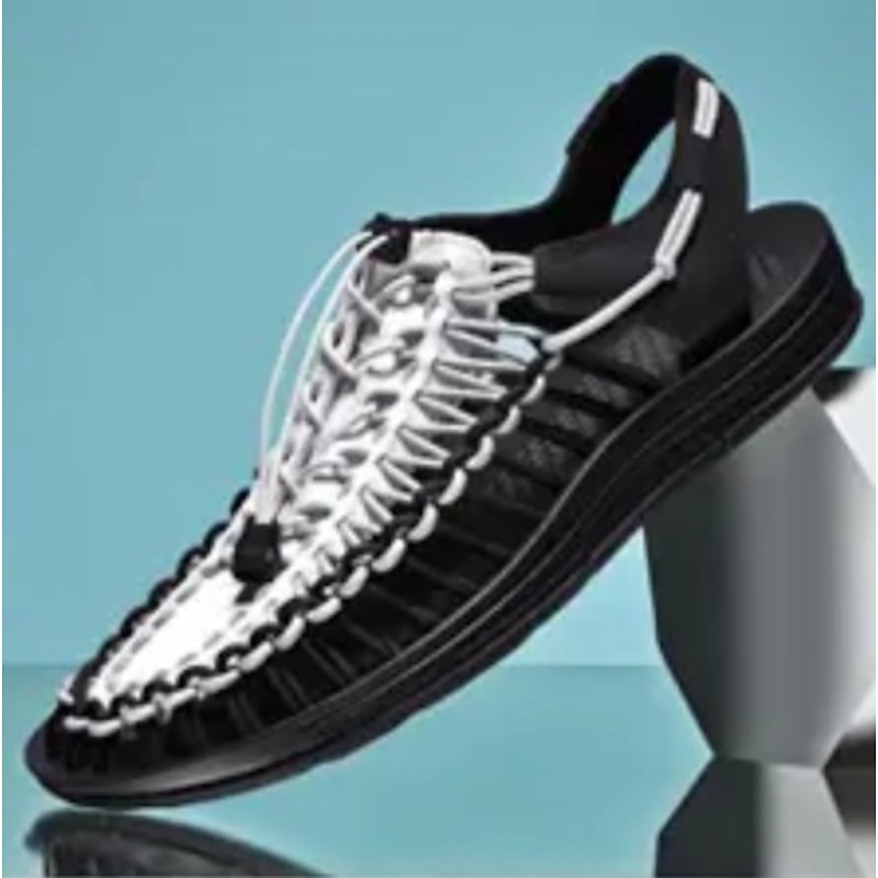 Men's Braided Rope Sports Sandals – Breathable Outdoor Water Shoes with Adjustable Drawstring for Hiking and Beach Activities4