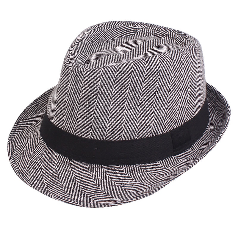 Men's Fedora Hat Panama Hat khaki Light Grey Cotton Streetwear Stylish 1920s Fashion Outdoor Daily Going out Graphic Prints Sunscreen3