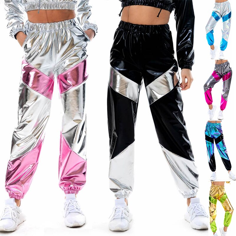 Streetwear 1980s Hip Hop Pants Masquerade Spicy Girls Color Block Women's Carnival Costume Carnival Masquerade Bachelorette Party Pride Parade Pride Month Pants