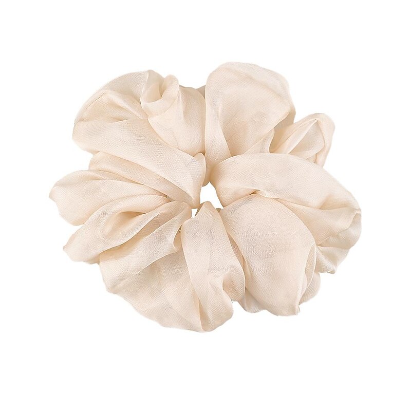 Chiffon Hair Rope Hair Ring Love Heart Printing Satin Fabric Covered Scrunchy Elastic Hair Bands Top Knots Ponytail Holder Accessories for Women3