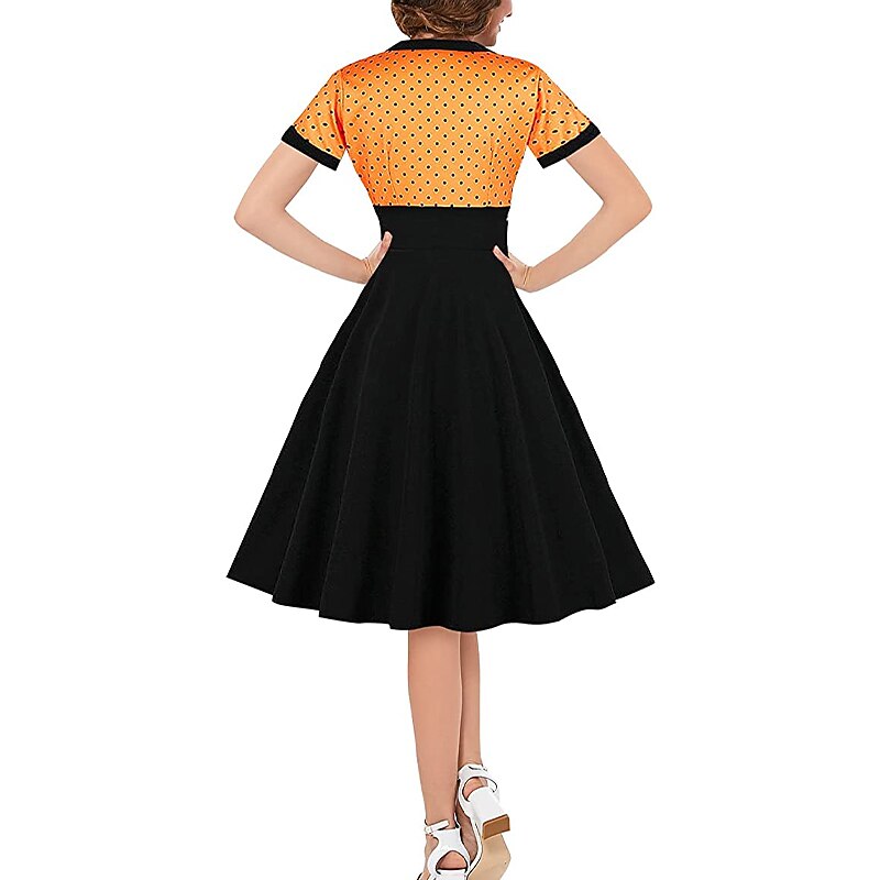Polka Dots Retro Vintage 1950s Grease Outfits Swing Dress Flare Dress Polka Dot Fancy Dress Women's Kings Day Masquerade Casual Daily Adults' Dress Homecoming Dresses2
