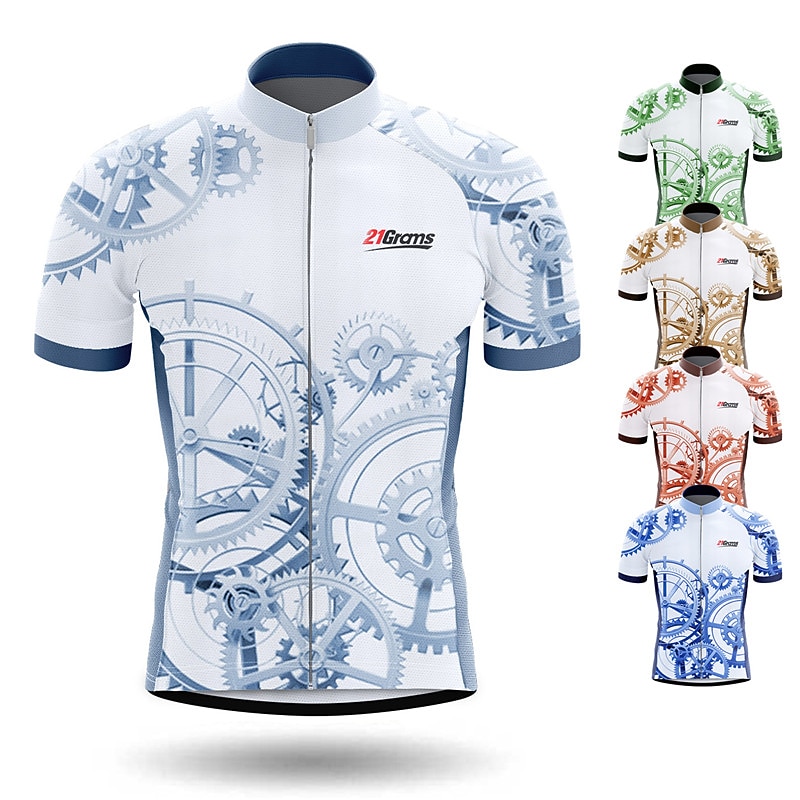 Men's Cycling Jersey Graphic Letter & Number Funny Short Sleeve Bike Top with 3 Rear Pockets Mountain Bike MTB Road Bike Cycling Quick Dry Reflective Strips Back Pocket Moisture Wicking Sports Blue