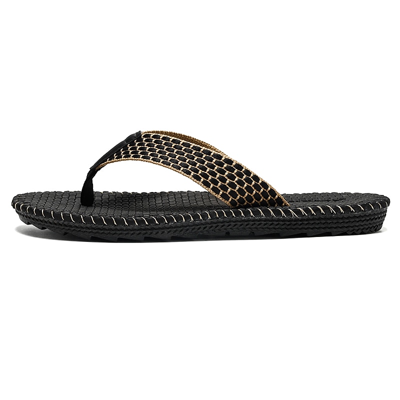 Men's Anti-Slip Woven Flip Flops with Cushioned Sole – Breathable Casual Beach Sandals for Summer, Travel & Daily Wear4