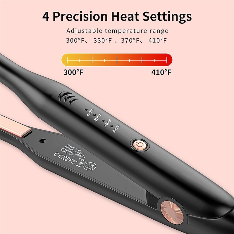 Small Flat Iron for Edges Pencil Hair Straightener for Short Hair ＆ Long Hair 3/10 inch Tiny Flat Iron with Adjustable Temp Settings＆Dual Voltage with Heat Resistant Gloves3