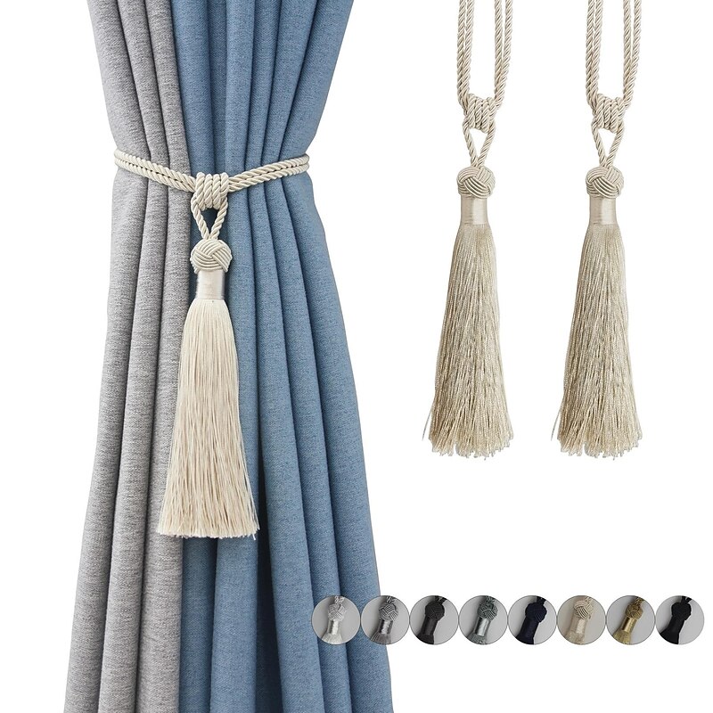 Rope Curtain Tassel Tie Backs Curtain Fringe Tiebacks Holdbacks Window Drapes Curtain Strap Buckle Holder Window Decorative Accessories