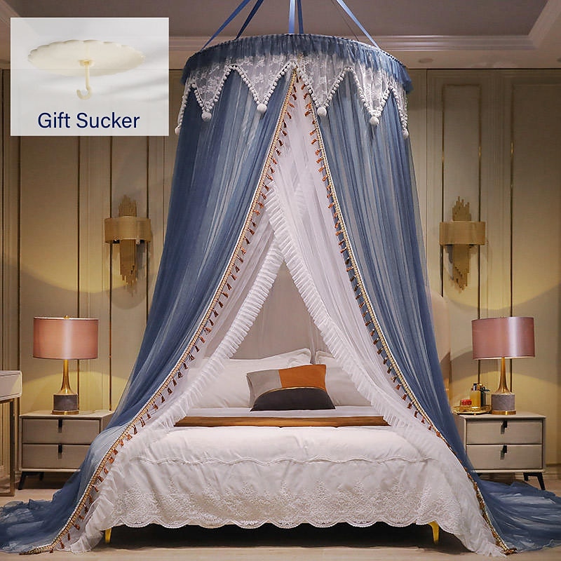 Indoor Mosquito Net Bed Canopy Mosquito Net with Top Easy Installation Suitable for Couples Family, Romantic Atmosphere in Summer Encryption Thickening Version