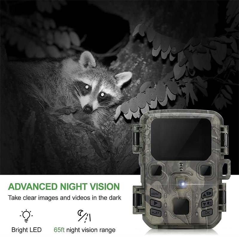 Mini Trail Camera Night Vision 12MP 1080P Game Camera with Night Vision Motion Activated Waterproof for Wildlife Monitoring4