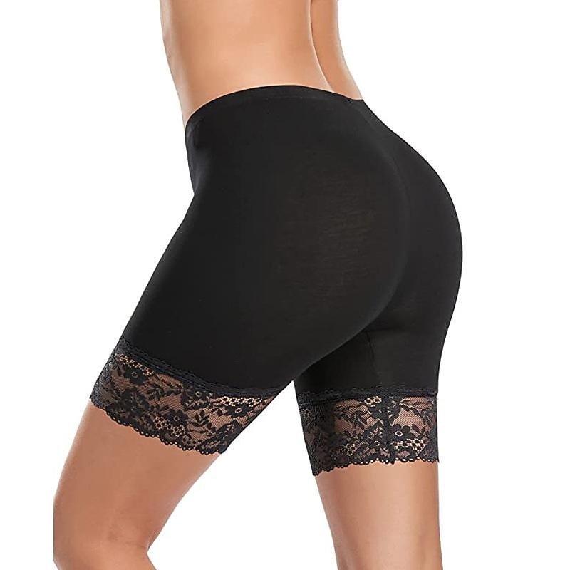 Women's Underwear Shorts Leggings Modal Lace Solid Colored Short Nude Home Outfits3