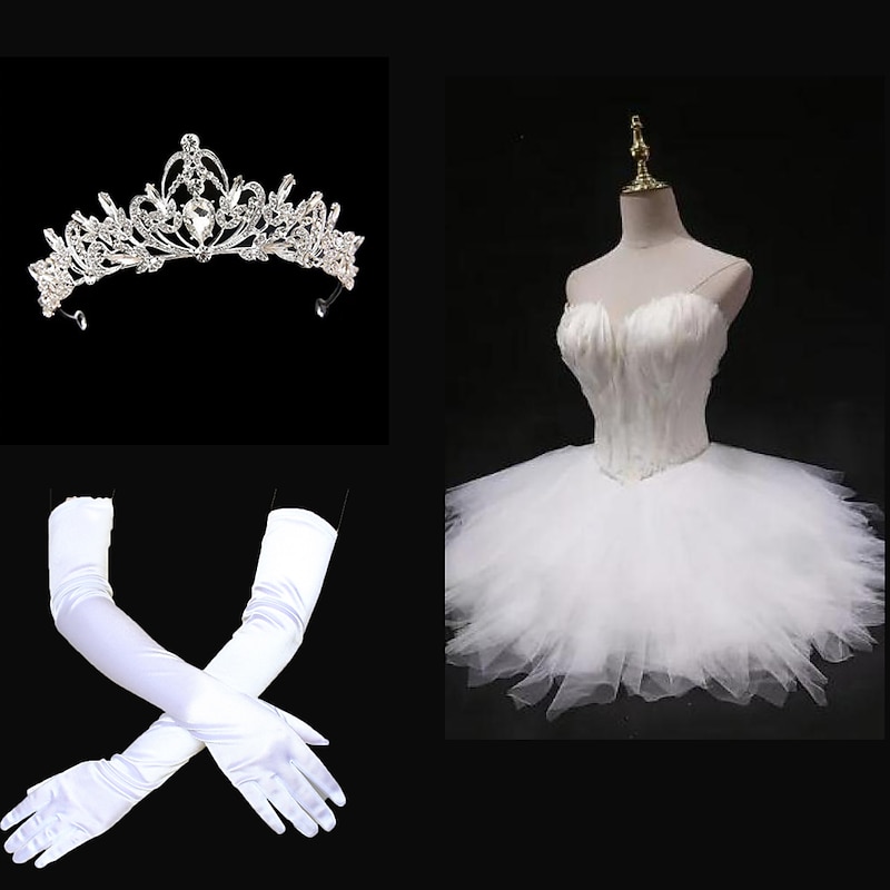 Outfits Short / Mini Tutu Accesories Set Feather Dress Normal Sleeveless Black Swan Feather Romantic Fashion Sheath / Column Halter Neck Fancy Dress Women's Christmas Halloween Carnival Formal2