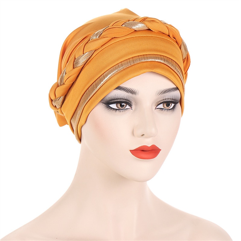 8 Colors Muslim Women Inner Caps Braided Bandanas Hijab Comfort Fashion Turban Hat Colorful Chemo Hats Head Wearing turbante 10