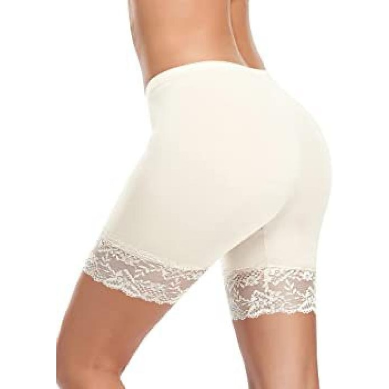 Women's Underwear Shorts Leggings Modal Lace Solid Colored Short Nude Home Outfits4