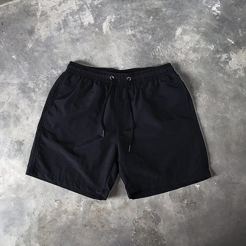 Men's Shorts Beach Shorts Elastic Drawstring Design Plain Comfort Breathable Knee Length Casual Daily Beach Fashion Streetwear Black White Micro-elastic3