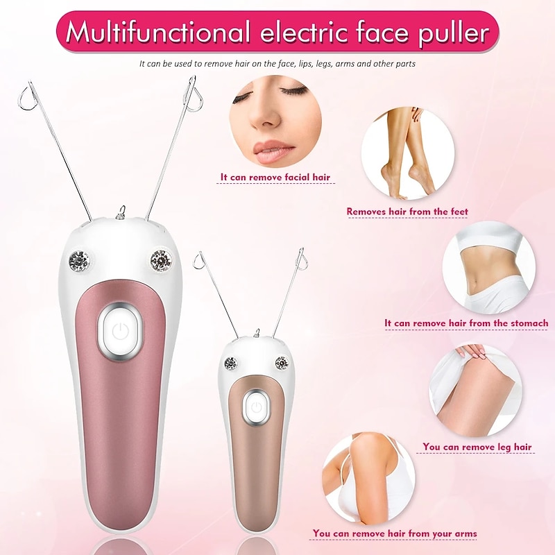 Electric Facial Hair Remover Female Body Leg Face Cotton Thread Epilator Shaver Mini Women Hair Removal Beauty Machine2