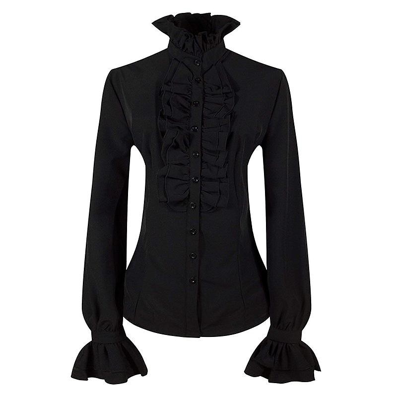 Retro Vintage Medieval Renaissance Blouse / Shirt Princess Vampire Pirate Solid Colored Fancy Dress Women's Pirate Royal Steampunk Masquerade Casual Daily Adults' Blouses2