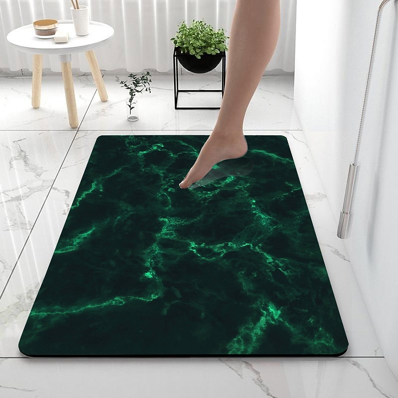 Diatomaceous Earth Bath Mat Non-slip Marble Pattern Super Absorbent Bathroom Rug Door Mat New Design4