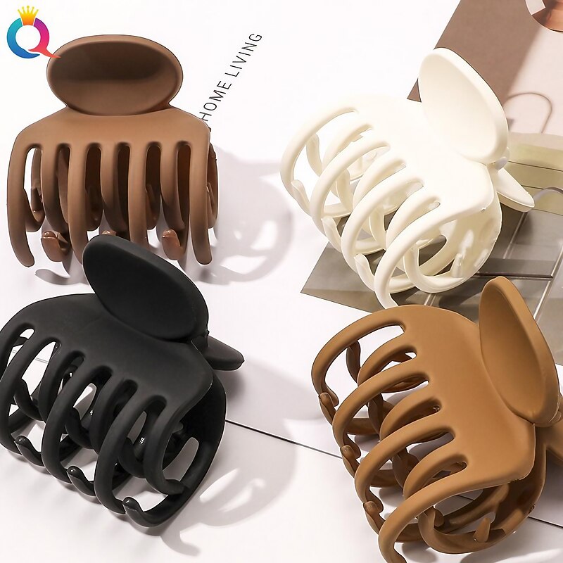Square Claw Clips  Big and Small Neutral Rectangle Hair Claw Clips Non-slip Matte Large Hair Clips for Women Strong Hold jaw clip for Thick Thin Hair