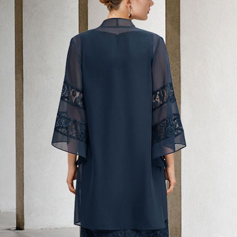 Shawl & Wrap Shawls Women's Wrap Mother's Wraps Pure Elegant Sun Protection Long Sleeve Chiffon Wedding Wraps With Lace For Party Evening All Seasons(ONLY SHAWL)2