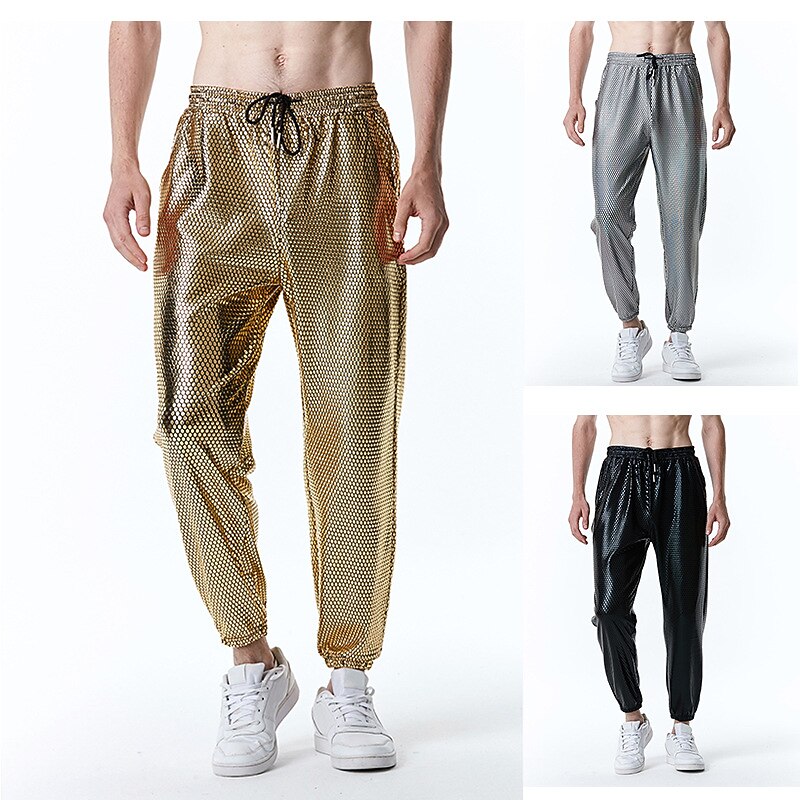 Retro Vintage Disco 1980s Pants Jogger Pants Disco Fancy Dress Men's Carnival Costume Carnival Masquerade Party & Evening Bachelorette Party Pride Parade Adults' Pants