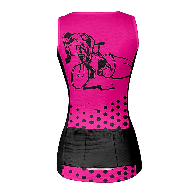 Women's Cycling Vest Cycling Jersey Graphic Funny Sleeveless Bike Vest / Gilet Jersey Top with 3 Rear Pockets Mountain Bike MTB Road Bike Cycling Quick Dry Back Pocket Moisture Wicking Breathable3