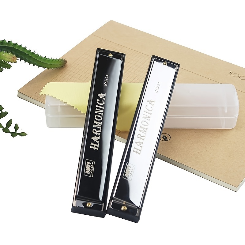 24 Hole Harmonica Mouth Metal Organ Musical Instruments For Beginners Harmonica Harp Harmonium Blues Clues Teaching Playing Gift3