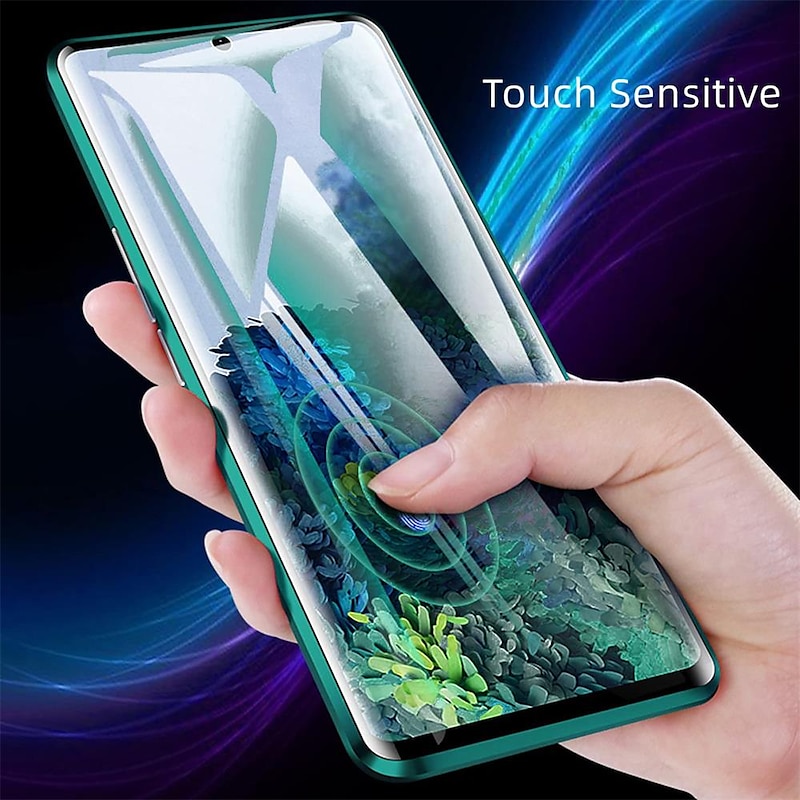 Phone Case For Samsung Galaxy A34 A54 A53 A33 A13 A32 A52 Magnetic Adsorption with Screen Protector Magnetic Full Body Protective Transparent Tempered Glass Metal2