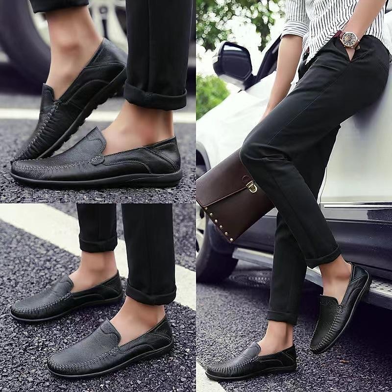 Men's Loafers & Slip-Ons Moccasin Comfort Shoes Casual Outdoor Daily Faux Leather Breathable Loafer Black Brown Spring4