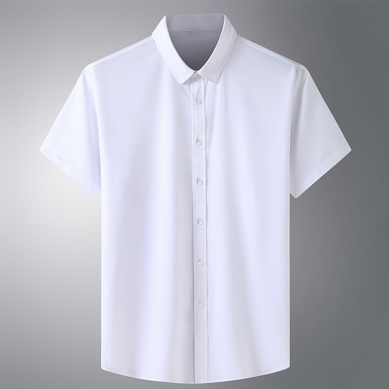 Men's Plain Shirt Short Sleeve Shirt Turndown Outdoor Vacation Black White Red Dark Blue Light Blue Plus Size Clothing Apparel Modern Style Retro Vintage2
