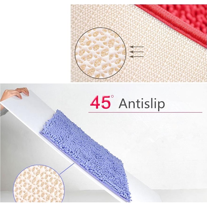 Chenille Bath Mat Non-slip Bathroom Rug,Anti-slip Floor Mats Door Mat Anti-slip Bathroom Rug Kitchen Carpets Doormats Floor Mat For Living Room,Bathroom4