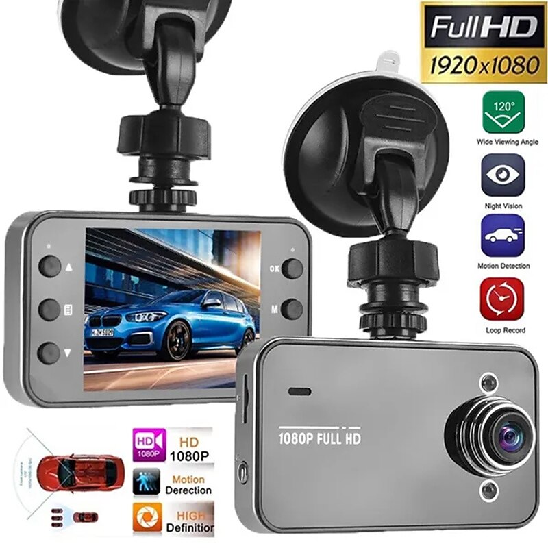 K6000 1080p New Design / Full HD Car DVR 120 Degree Wide Angle 2.4 inch IPS Dash Cam with Night Vision / Loop recording / White Balance Car Recorder