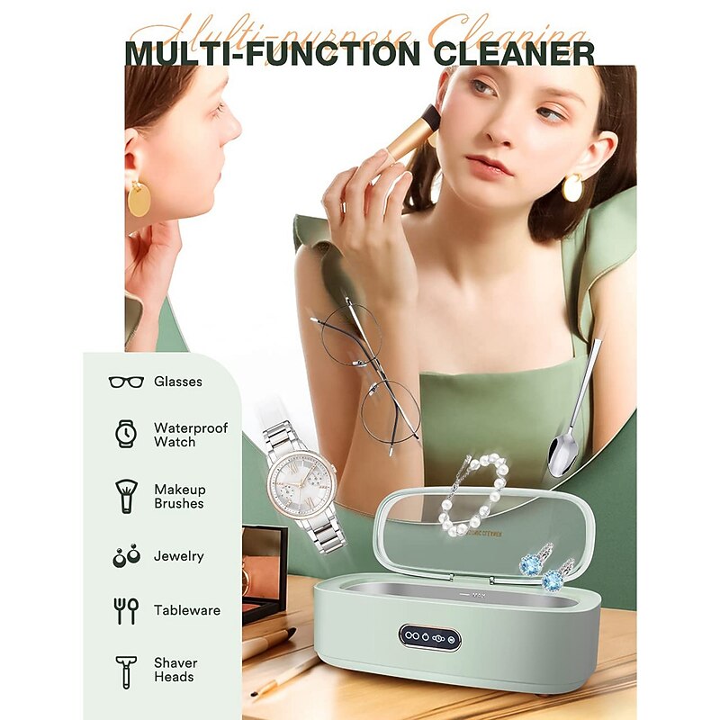 Jewelry Cleaner Ultrasonic Jewelry Cleaner Machine 45 Khz eyeglasses Cleaner for Eyeglasses, Watches, Earrings, Ring, Necklaces, Coins, Razors3