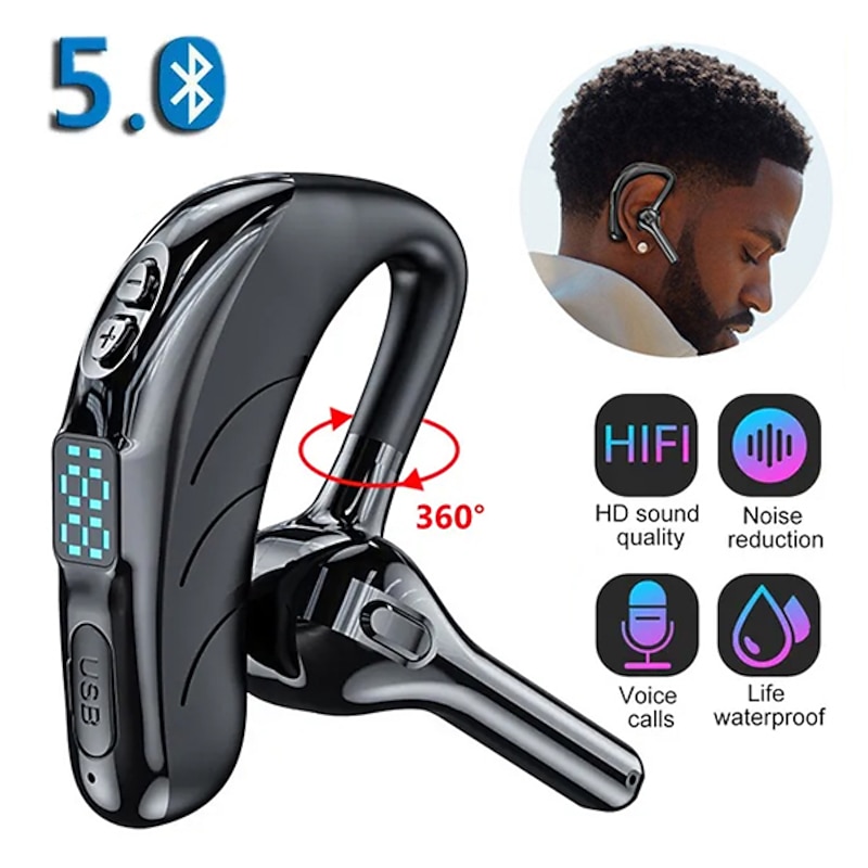 Hands Free Telephone Driving Headset Ear Hook Bluetooth 5.2 Waterproof Sports Built-in Mic for Apple Samsung Huawei Xiaomi MI Fitness Camping / Hiking Running Mobile Phone Office Business