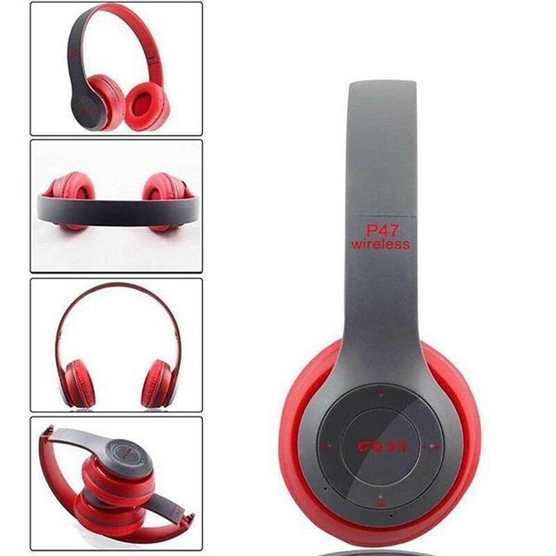 P47 Headset Wireless Bluetooth Stereo Headphones Foldable Sport Earphone Handfree Supports TF Memory Card MP3 Player for Andorid3