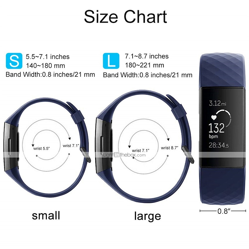 Watch Band for Fitbit Charge 4 / Charge 3 / Charge 3 SE Silicone Replacement  Strap Soft Adjustable Breathable Sport Band Wristband2