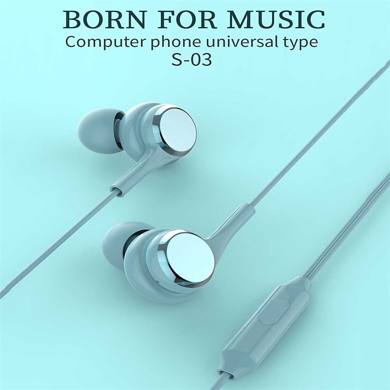 Wired Headphones Macaron Color In-Ear Wired Headphones Lightweight Headphones With HD Microphone Voice Call 3.5mm Jack For Mobile Phone Tablet MP3 MP4 Christmas Gift2