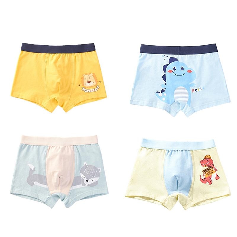 4 Pieces of Boys' Underwear boxer children's underpants triangle boxer pants medium and big boys baby shorts summer thin3