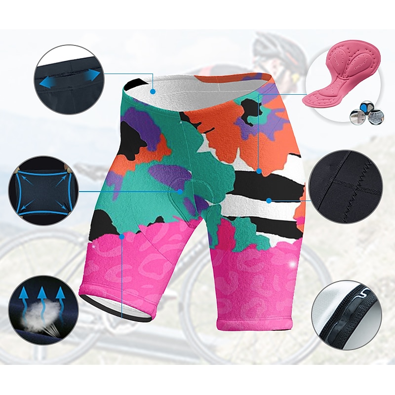 Women's Graphic Cycling Shorts Bike Padded Shorts / Chamois Bottoms Mountain Bike MTB Road Bike Cycling Sports 3D Pad Cycling Quick Dry Moisture Wicking Pink Red Spandex Clothing Apparel Bike Wear2