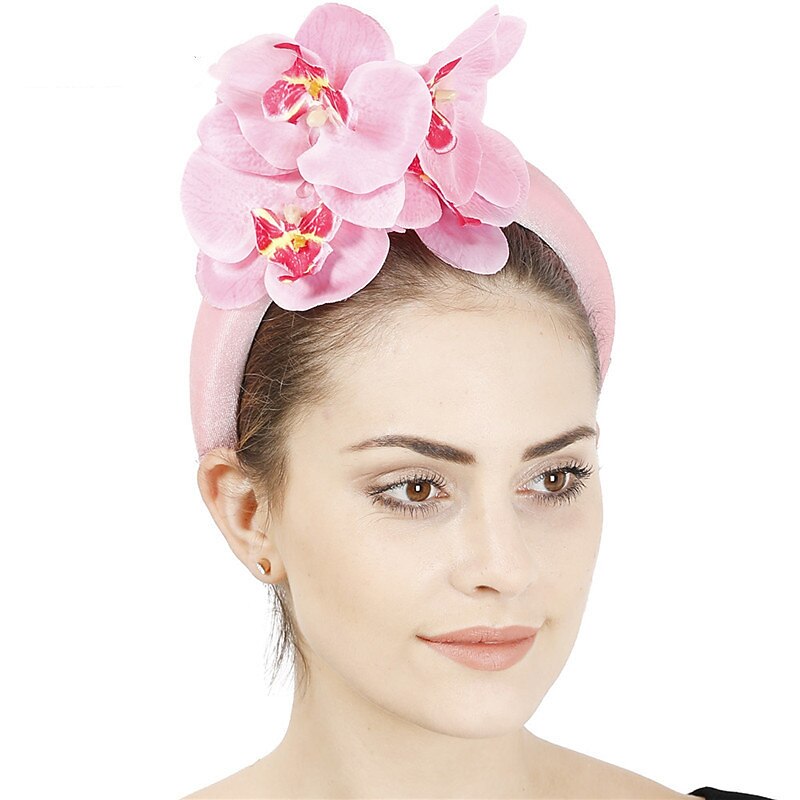 Fascinators Polyester Fall Wedding Kentucky Derby Cocktail Royal Astcot Lady British With Floral Headpiece Headwear4