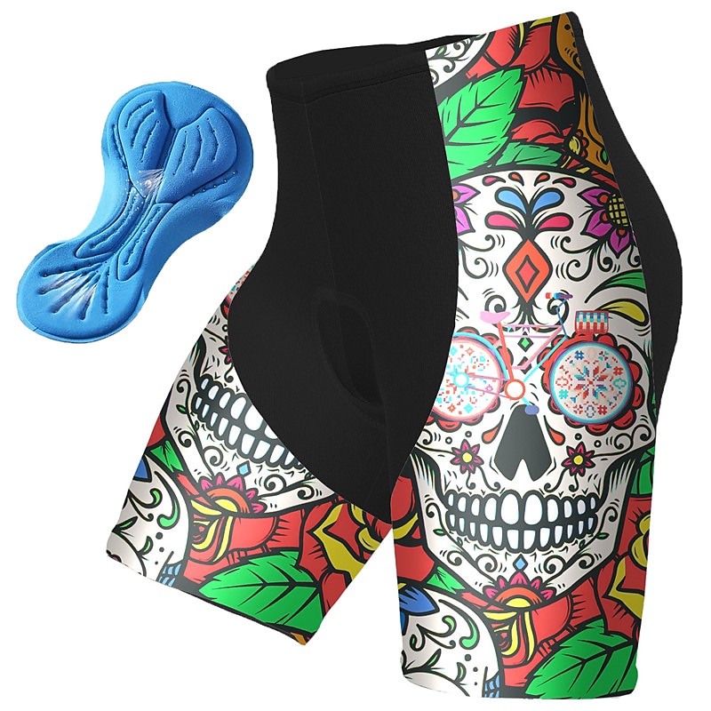 Men's Graphic Skull Cycling Shorts Bike Padded Shorts / Chamois Bottoms Mountain Bike MTB Road Bike Cycling Sports 3D Pad Cycling Quick Dry Moisture Wicking Pink Red Spandex Clothing Apparel Bike Wear2