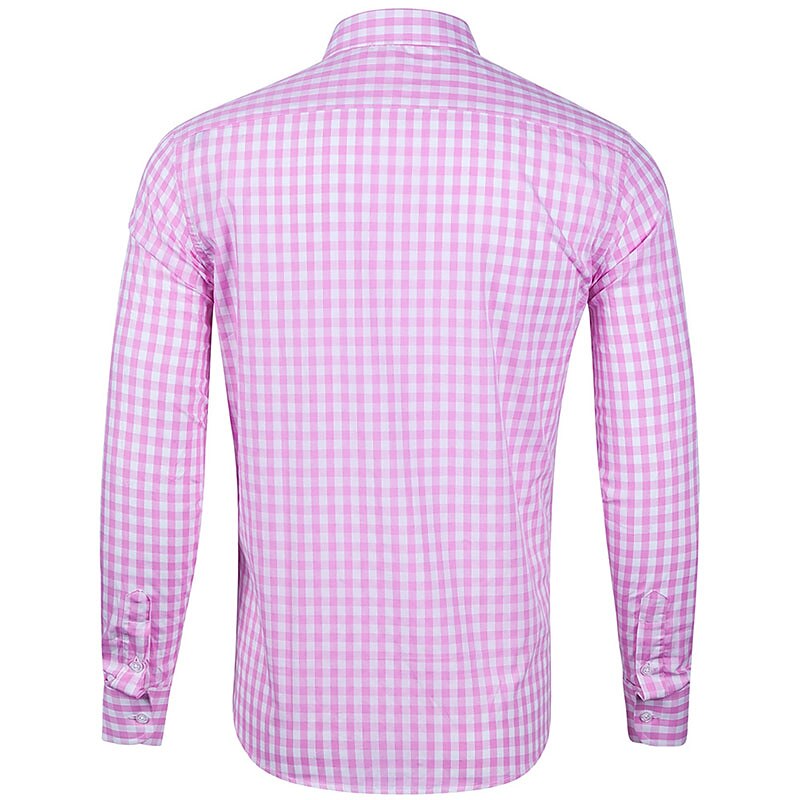 Men's Shirt Casual Shirt Button Up Shirt Checked Shirts Light Coffee Black Pink Red Blue Long Sleeve Plaid / Check Lapel Vacation Street Print Clothing Apparel Polyester Fashion Leisure Hawaiian2